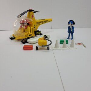 Playmobil Rescue Helicopter Playset Vintage 1977 Classic Set